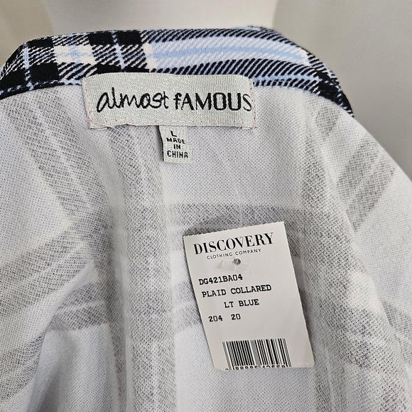 New Trendy Blue Plaid Tie-Front Dress - Picture 10 of 11